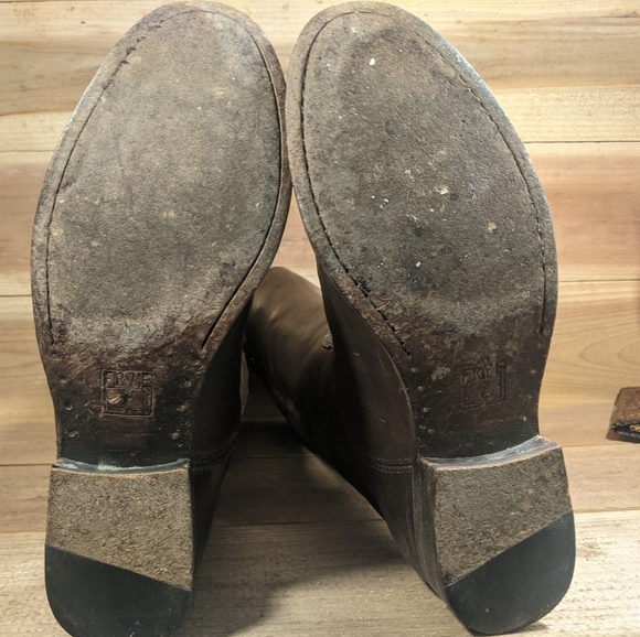 Size 9 Frye 77167 Melissa Button Tall Cognac Leather Women Riding BOOTS GUC - Picture 5 of 9